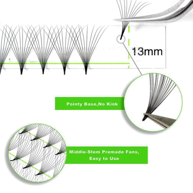Grafting Fans Premade Eyelash Extension loose small tray 100% Korea 0.10mm 0.07mm promade volume fans loose