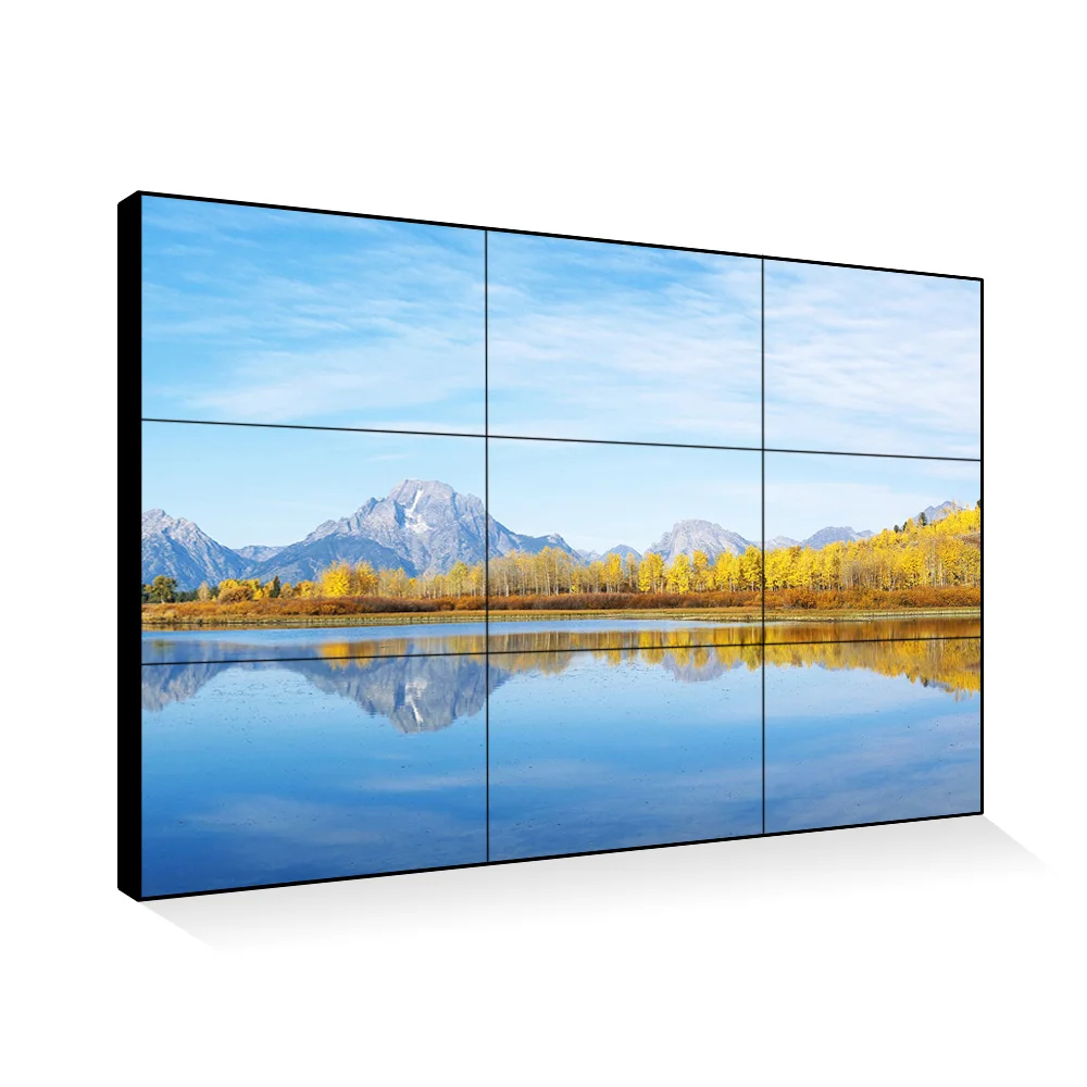 Indoor Advertising Player Full Color HD Splicing Screens Seamless 3x3 LCD Video Wall