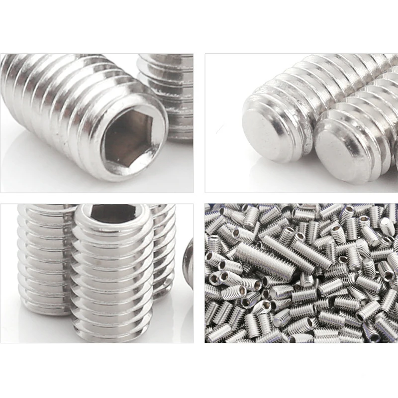 DIN913 M1.6 M2 M2.5 M3 M4 M5 M6 M8 M10 x 14mm M12 M16 Stainless Steel Flat Point Hex Socket Grub Set Screw 14mm 90mm