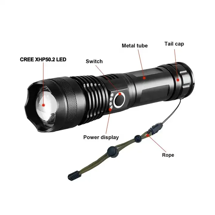 MINGCHAN Waterproof Super Bright  Powerful Tactical Flashlights With 26650 Battery P50 Flashlight Led Torches Rechargeable