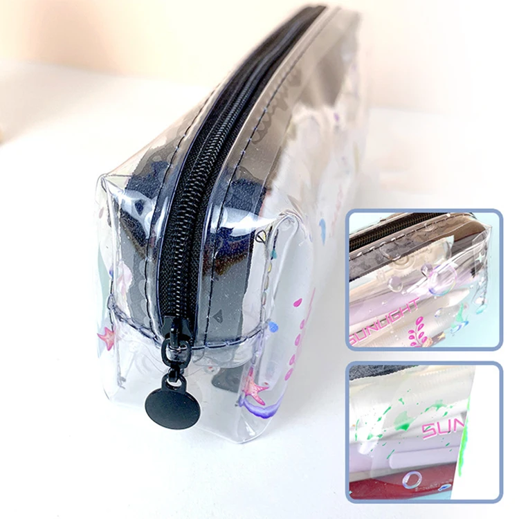 Kawaii Snowwhite Pencil Case Sophia Princess Kittes Cinderella Glitter Vinyl Pouch Pen Accessories Sanrios Pencil Case Pouch