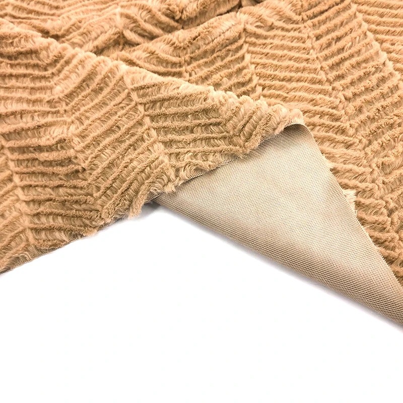 
heavy fleece recycled polyester material faux fur rabbit for home textile 