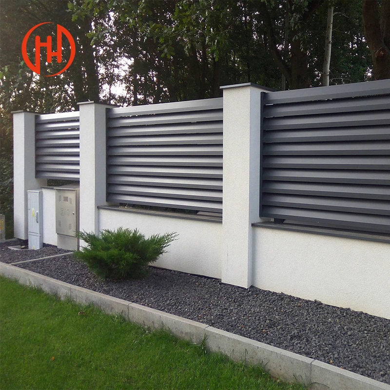 aluminum fence frame post and gate UV resistance privacy garden WPC fence Laser Cut Screen