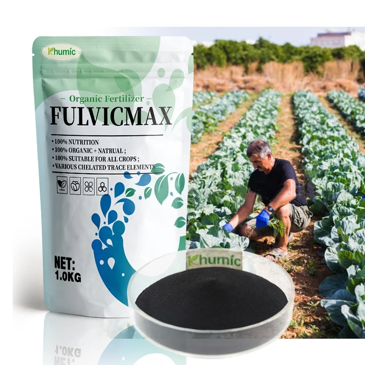 potassium fulvate powder 100%water soluble natural organic drip irrigation Fertilizer humic acids
