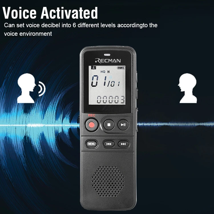 Professional Portable Digital Voice Recorder for Dictaphone Audio Recorder WAV MP3 Player