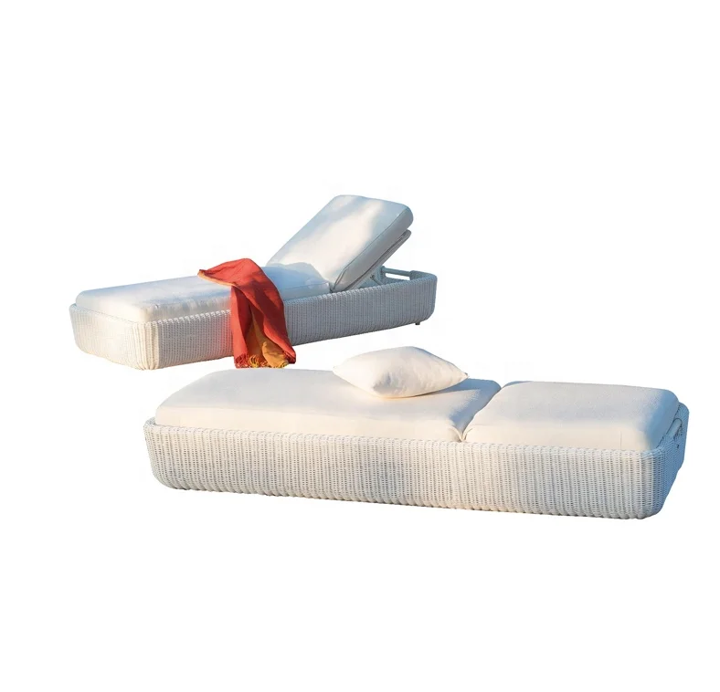 
Rattan Patio Lounge Bed 2021 Sell Well New Type Art Woven Design Outdoor Sun Lounger Outdoor Furniture Garden Furniture Modern 