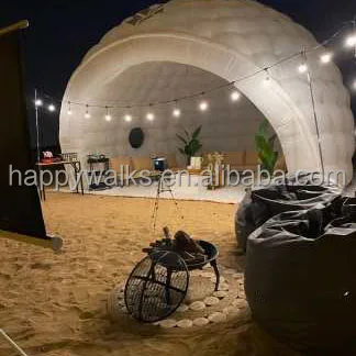 Outdoor Igloo Dome Tent Waterproof PVC Event Tent Party Use Double Layers Aluminum Poles Igloo Dome Inflatable House Tent