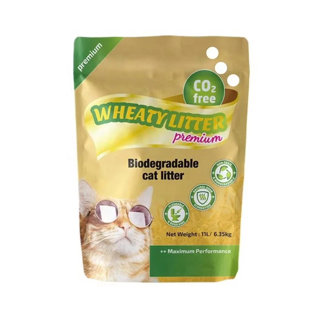 Flushable Wholesale Sale Wheaty cat litter water-absorbent Kitty organic buy Arena de gato cat litter