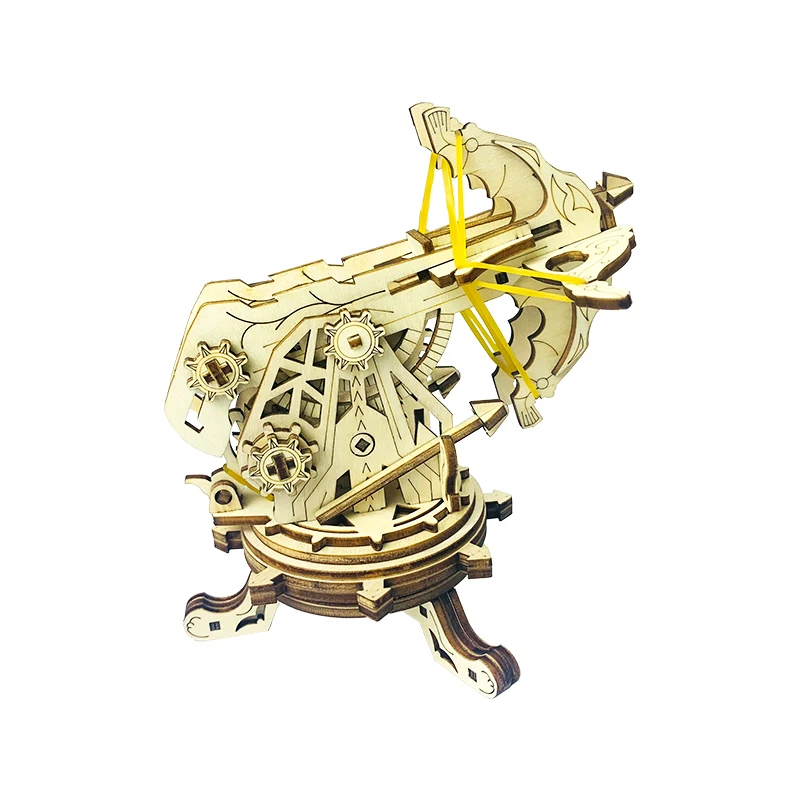 3D Wooden Puzzles for Adults DIY Wooden Ballista Launcher Toy Building Model Kits STEM Projects Toys for Children