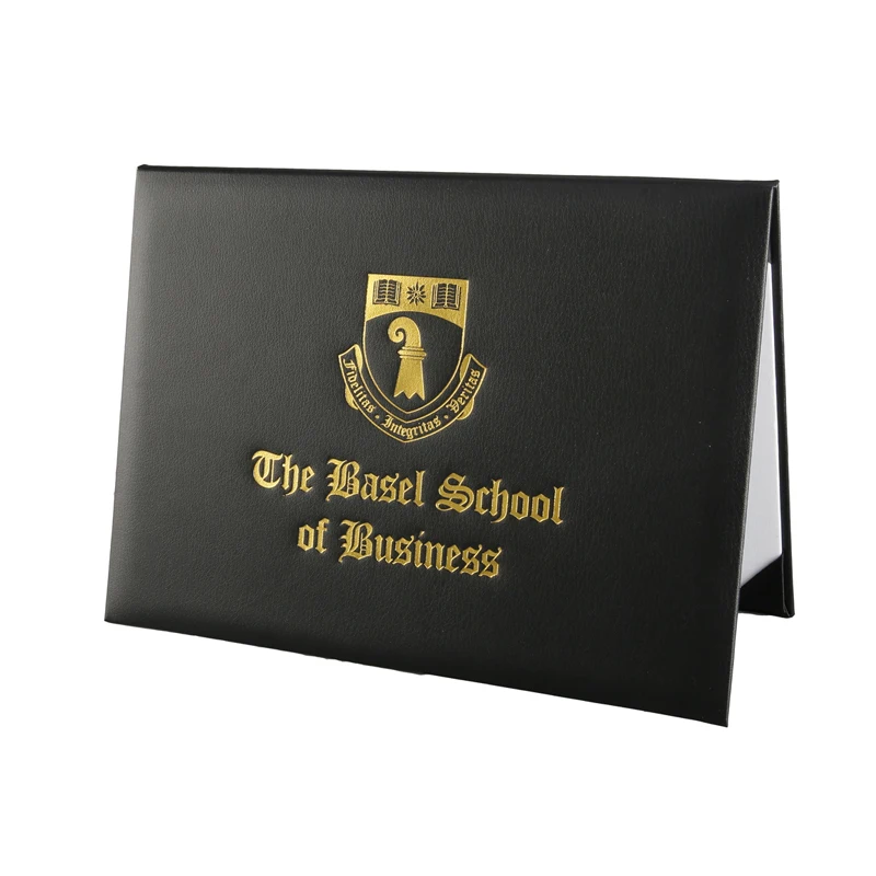 High quality a4 a5 pu leather diploma certificate file folder/certificate holder