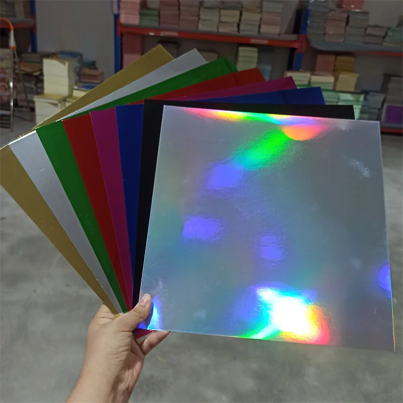 Wholesale Metallic Cardboard Mirror Paper Holographic Paper For Gift Bag Packing