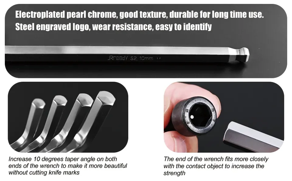 Factory sale carbon steel high hardness Allen key wrench black maintenance hand tool