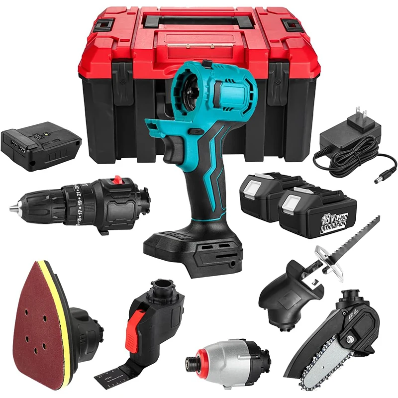 Cordless tools Multipurpose power tools 8 sizes of use head tool cabinet lithium battery