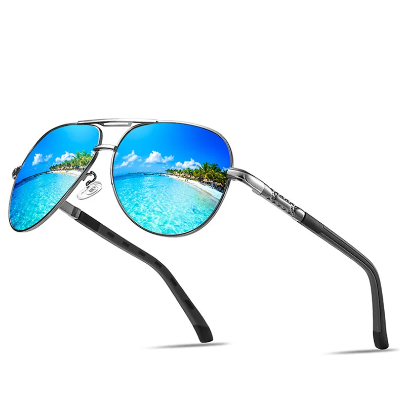 Classic Mirrored Flat Lens Vintage Sunglasses Retro Metal Frame with Spring Hinges Acetate Bling Sunglasses