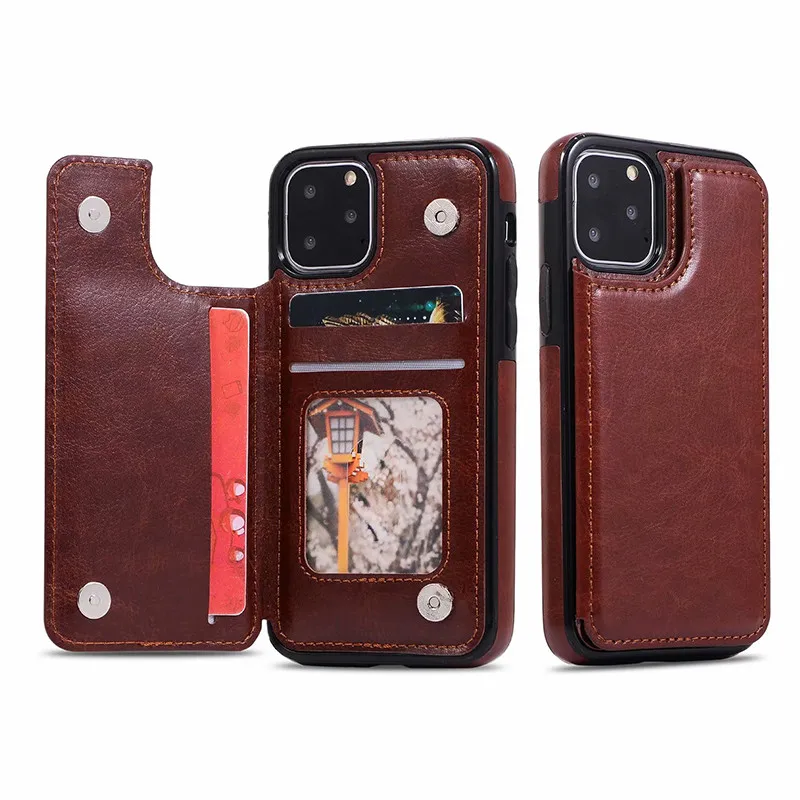 Card Slots Holder Shockproof Case for iPhone 14 13 Pro Max Back Cover For iPhone 12 Pro 11 Flip Wallet PU Leather Phone Case
