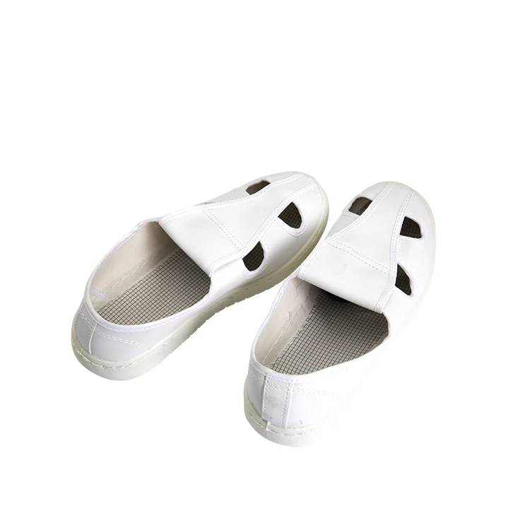 
4 hole esd pu sole white cleanroom shoes for anti-static safety work 