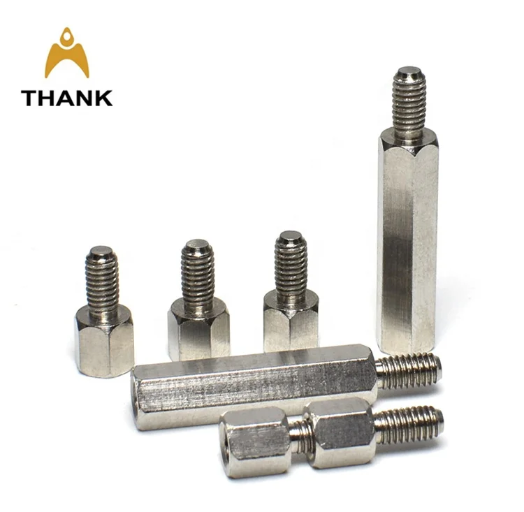 Blind threaded brass standoff stainless steel PCB standoff screw double side aluminum spacer standoff #6-32