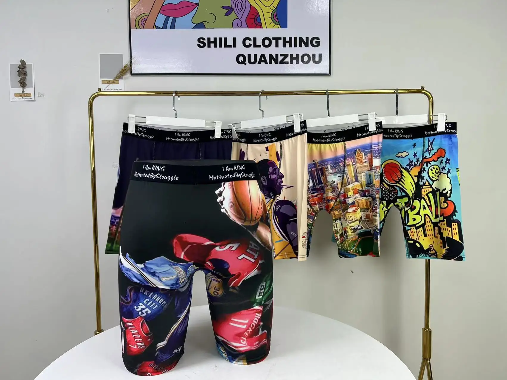 Custom Logo 92%viscose Shorts Sexy Man Printed Boxershort Mens Underwear With Pouch