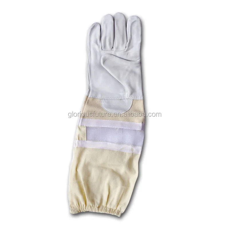 Wholesale High Quality Beekeeping Glove for Beekeeper sheepskin Ventilated Bee protect gloves