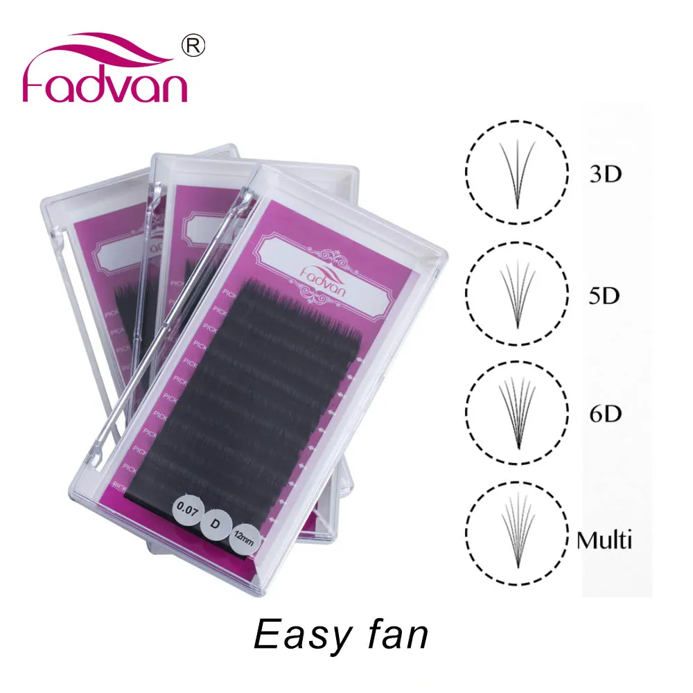 Speed 1s Easy Fanning Lashes Extension Natural Auto Blooming Fans Scrubs Black Matte With Lashbox Falsch Fadvan