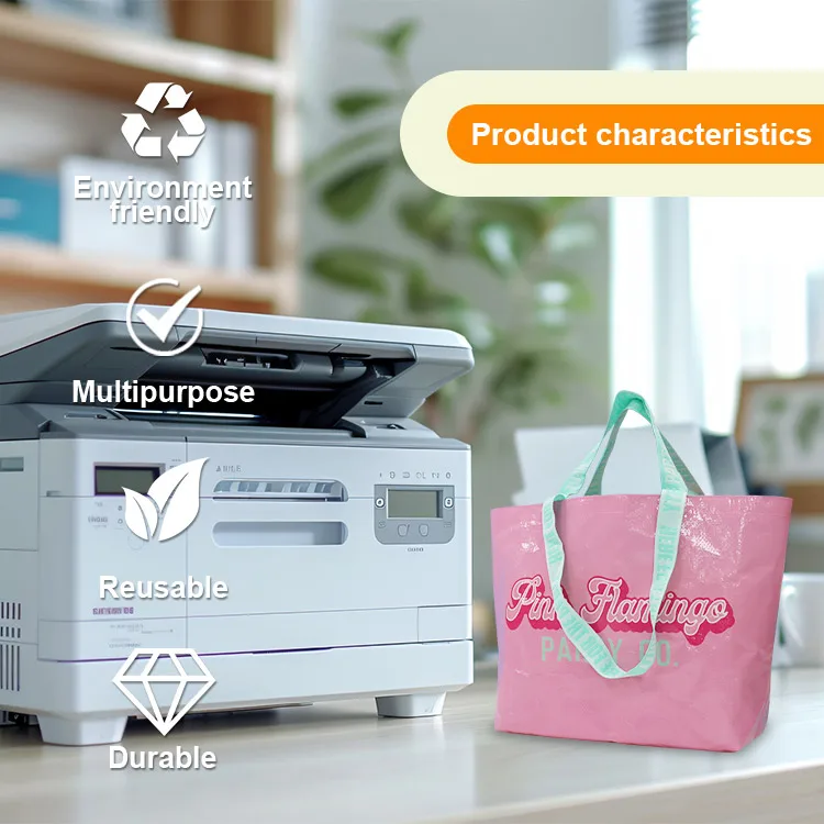 Eco friendly laminated woven reusable custom printing logo pp woven shopping bag with logo print