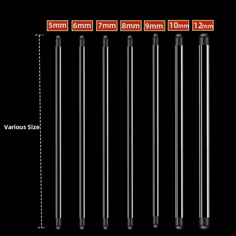 8mm Outer Diameter Pc Tube with black Lid Packaging Tube Transparent Plastic Screen Printing Tube Packing  Gift & Craft 0.5mm