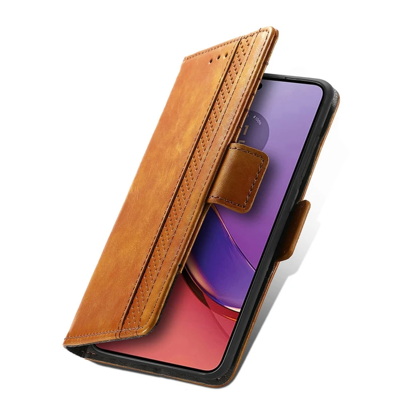 PU Leather Credit Card Holder Magnetic Stand Flip Cover Phone Case For Motorola G14 G54 G84, For Moto EDGE 40 NEO wallet case