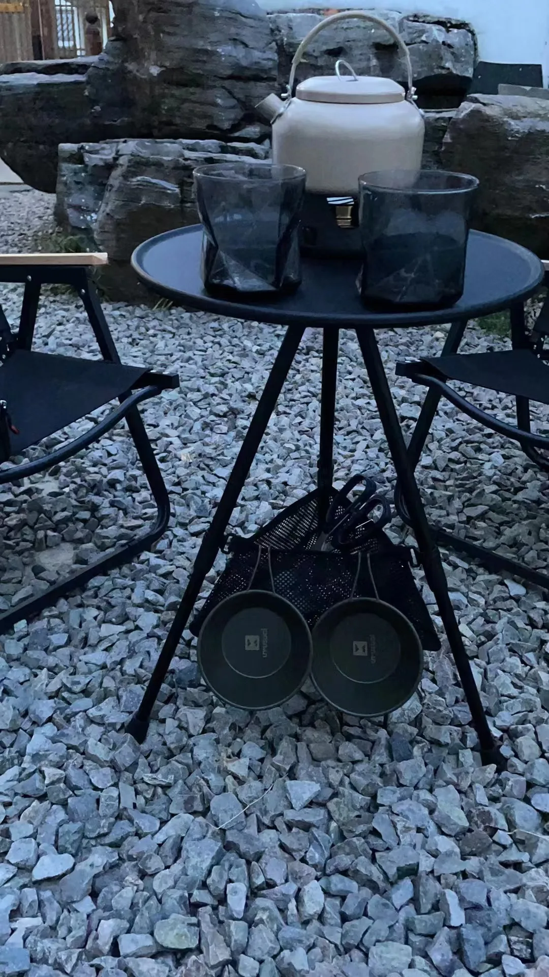 Jetshark Outdoor camping aluminum folding table Portable lifting coffee table camping equipment Triangular stabilization