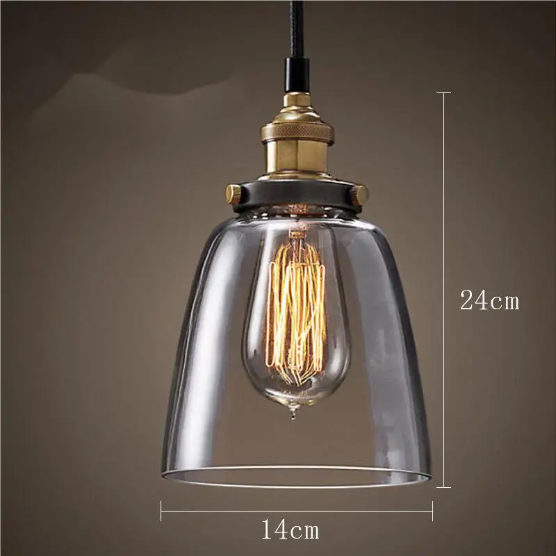 Minimalist American retro glass chandelier with creative simplicity headboard bar counter balcony coffee shop  glass chandelier