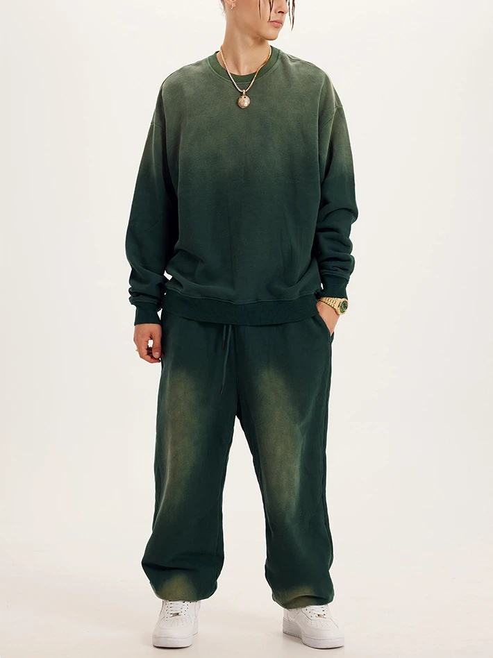 high quality street wear 100% cotton heavyweight oversized vintage crewneck french terry pink garment dyed sweatshirt