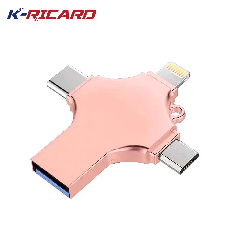 Металлический USB-накопитель 4 в 1 32/64/128/256/Type/c