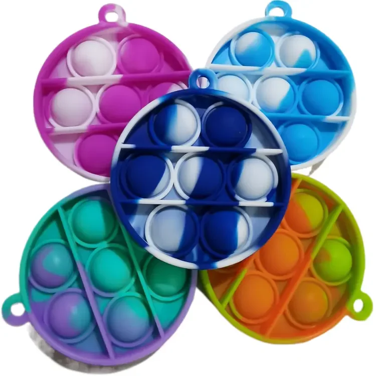 Custom shape Pop Fidget Toys Bulk Party Favors for Kids Mini Pop Keychain Classroom Fidget Toy Pack