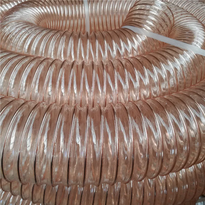 PU steel wire expansion pipe woodworking dust suction pipe pu steel wire polyurethane hose fan exhaust pipe