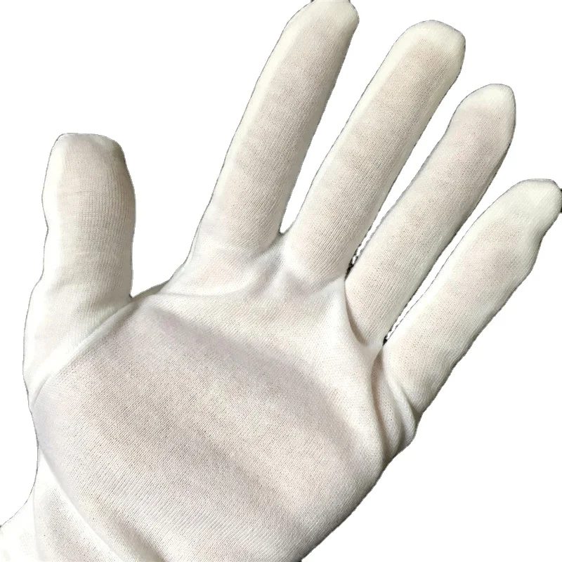 Cotton Gloves for Sleeping Customized Biodegradable Breathable Jewelry Polishing Checking Cotton White Gloves Protective Hand Eco-friendly Cotton Gloves