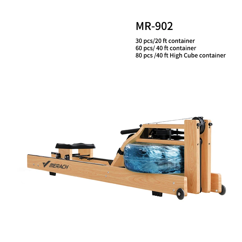 Wooden Water Resistance Training Rowing Machine Sport With Monitor Rower Club Rowing Machine
