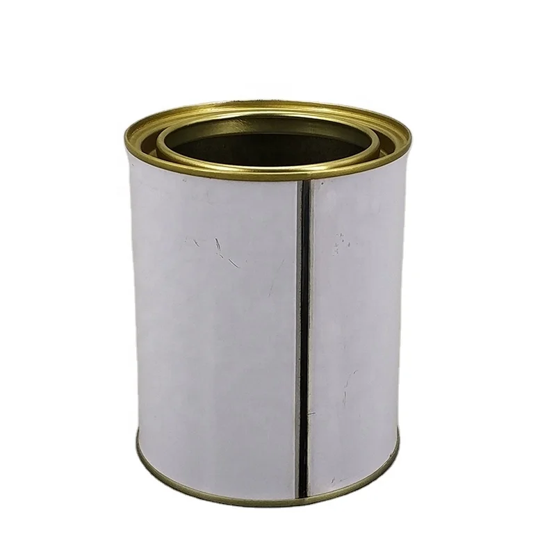 metal round solvent tinplate small plain silver print lever lid paint tins can