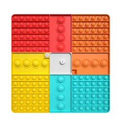 Big Game Fidget Toy Rainbow Chess Board Push Bubble Popper Fidget Sensory Toys for Parent-Child Time Interactive Game Toy