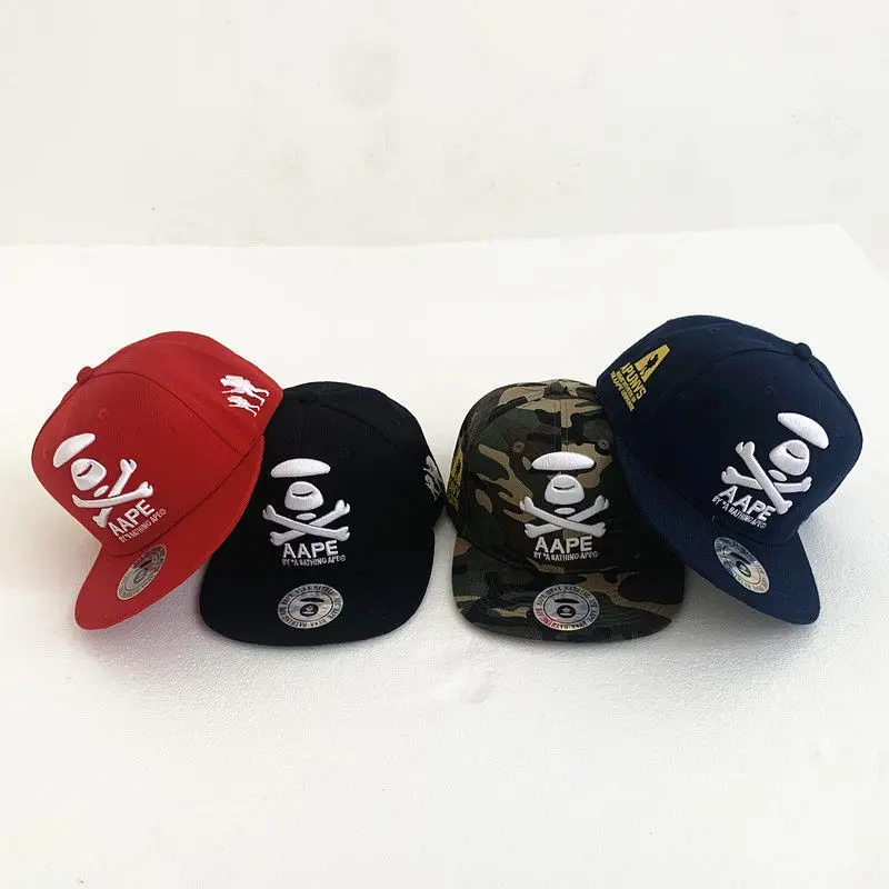 Bathing New Trendy Unisex Casual Bape Ape Printing Double Line Knitted Fashion Style Baseball Hat h1123