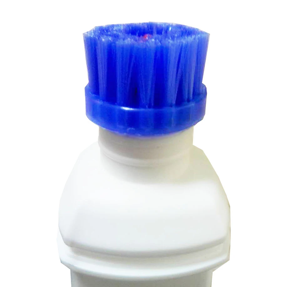 Liquid bottle shoe applicator tip round 2.6cm caliber transparent black plastic hair brush shoe polish applicator