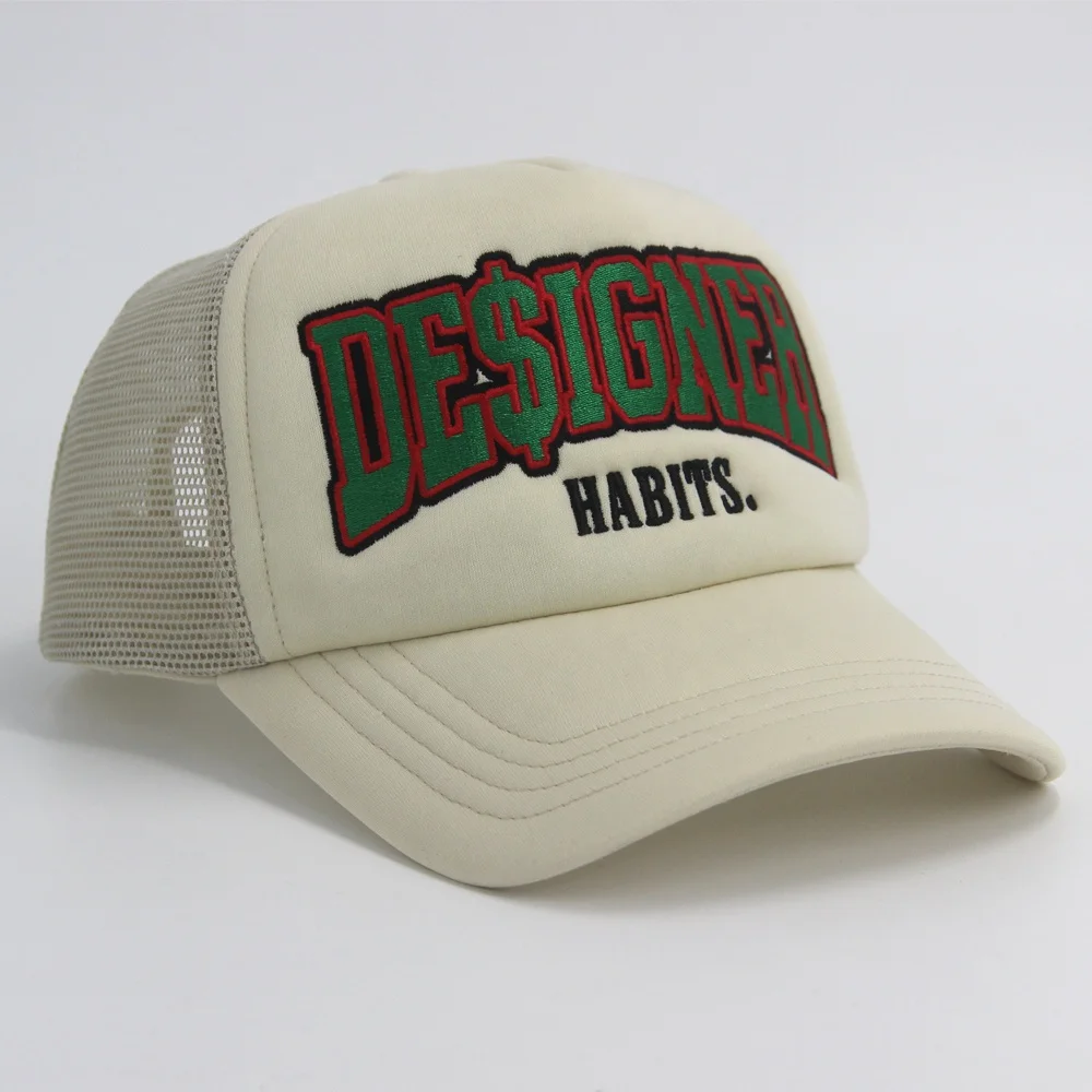 Wholesale 5 Panel Unisex Polyester Embroidery Custom Logo printing Mesh Sports Caps Gorras Casual Foam Blank Trucker Hat