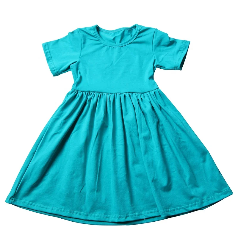 Yulan Wholesale High Quality Kids Girls Short Sleeve Dress Comfortable and Soft Cotton Clothes Summer Girls Dress