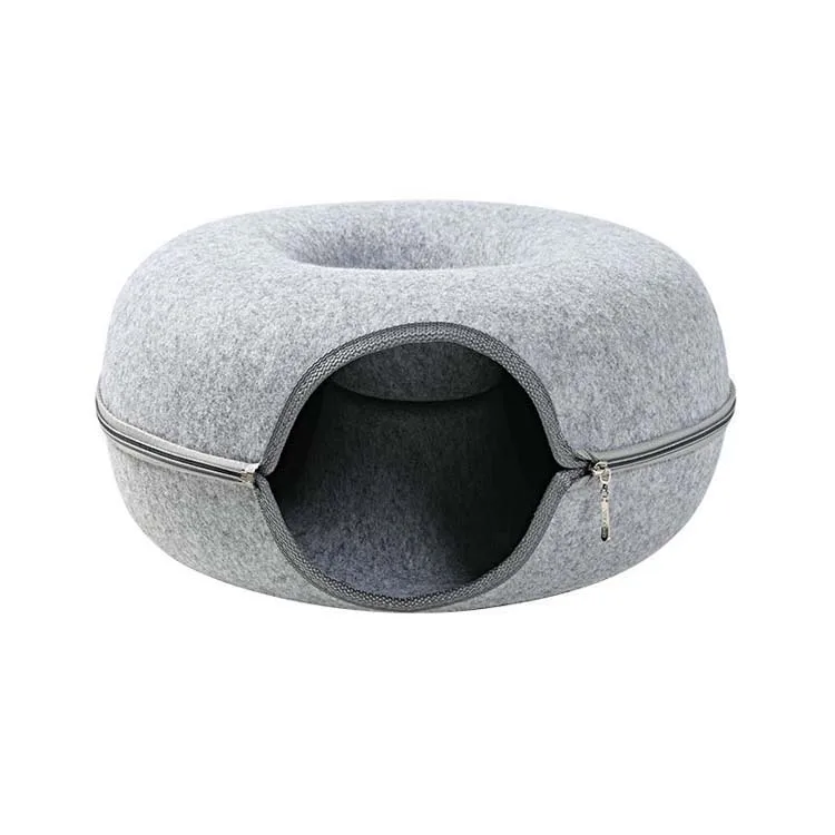 Popular Design Toy Felt Tubes The Round Tunnel For Cat Donut Interactive Bed