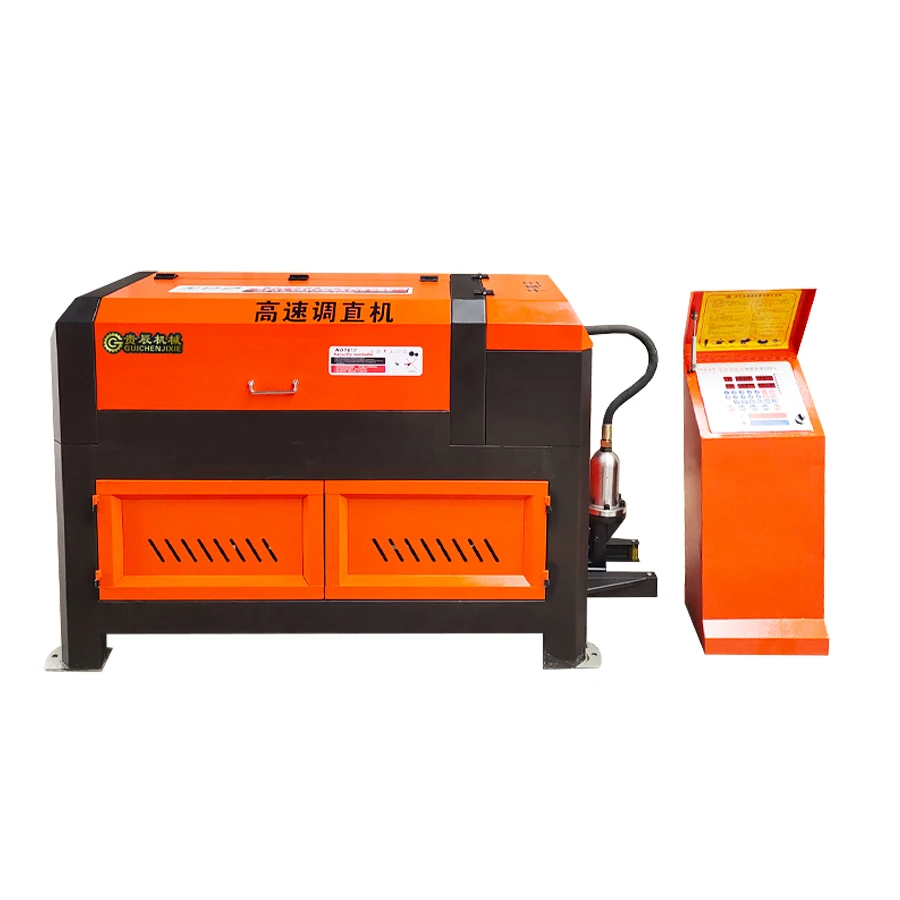 4-12 9 kW small steel cannon Fully automatic steel bar straightening , hydraulic variable frequency straightening machine