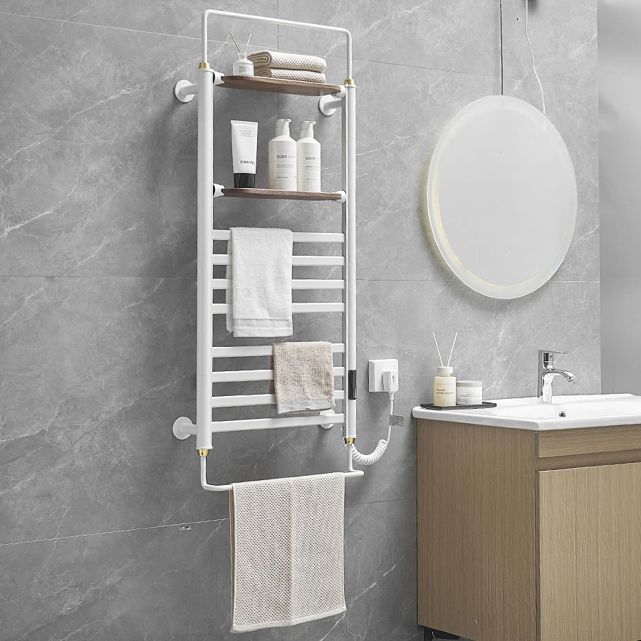 New style North American walnut electric towel rack for home bathroom intelligent digital display drying and storage rack