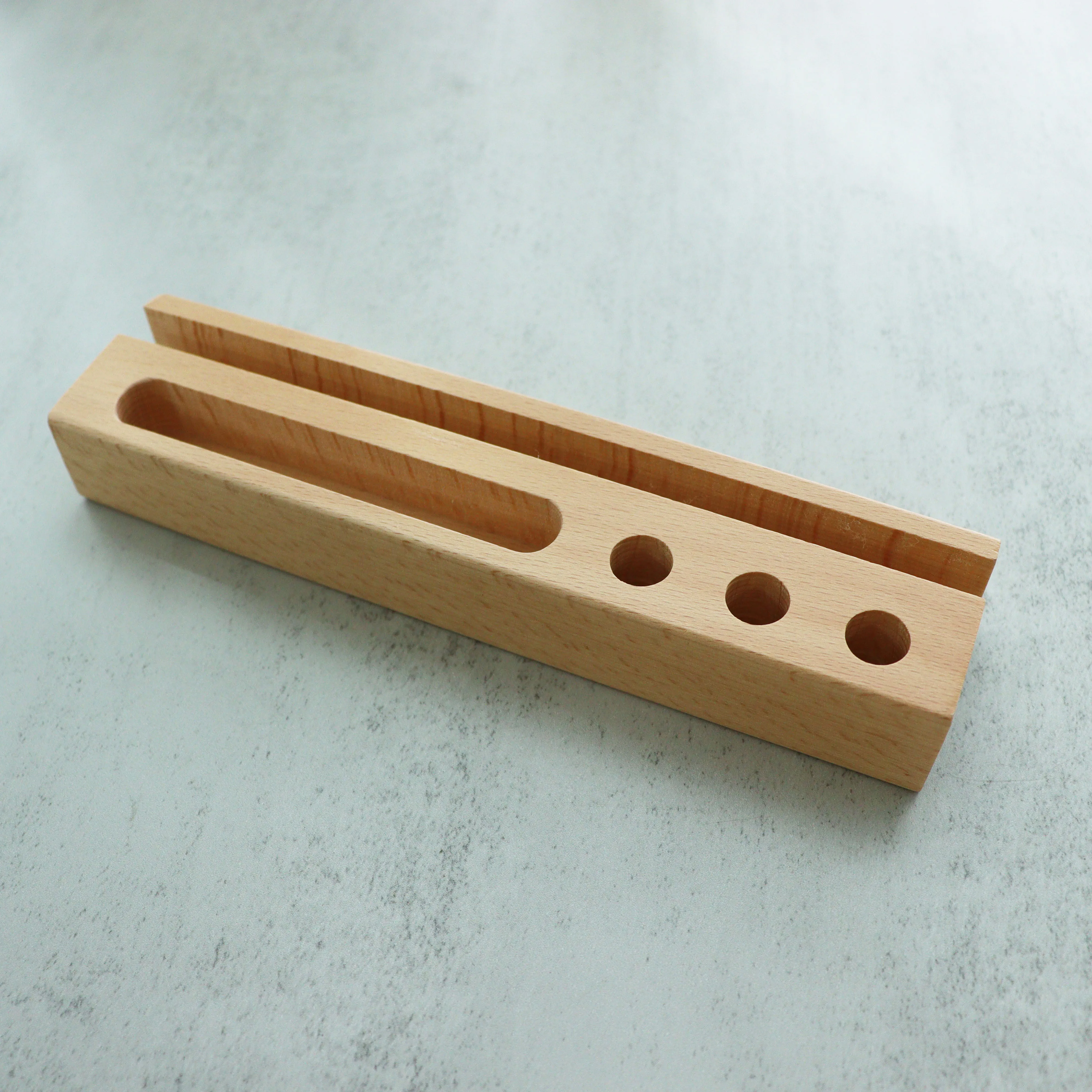 Office desk accessories Multipurpose Wood business name card Pen Stand Pencil Holder Cell Phone Holder Stand Organizer