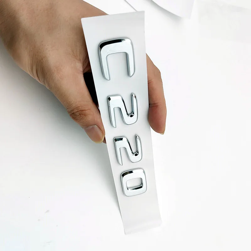 ABS 3D Chrome Car Letters Sticker Car Trunk Badge BLUETEC C220 CDI  For Mercedes Benz B180 E260 E200 C220 W204 W203 ML 320 W205