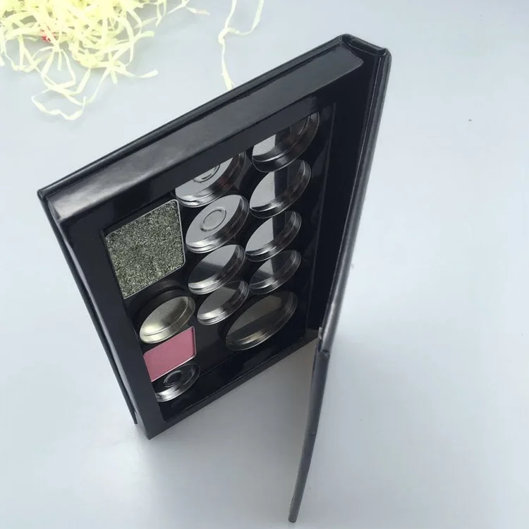 OEM neon loose pigment purple palette 26mm empty eyeshadow plastic empty eye shadow box customize my own logo low moq