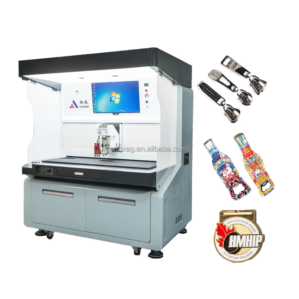 Automatic Spray Painting Machine For Refrigerator Magnet Lapel Making Machine Double Station