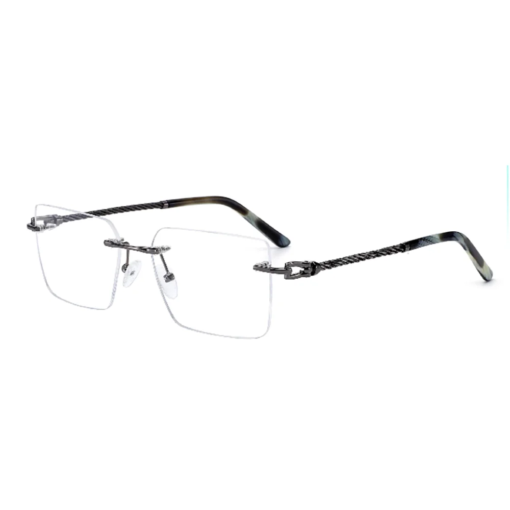 High Quality Business Style Simple Women Rimless Metal Eye Glasses Frames Eyewear