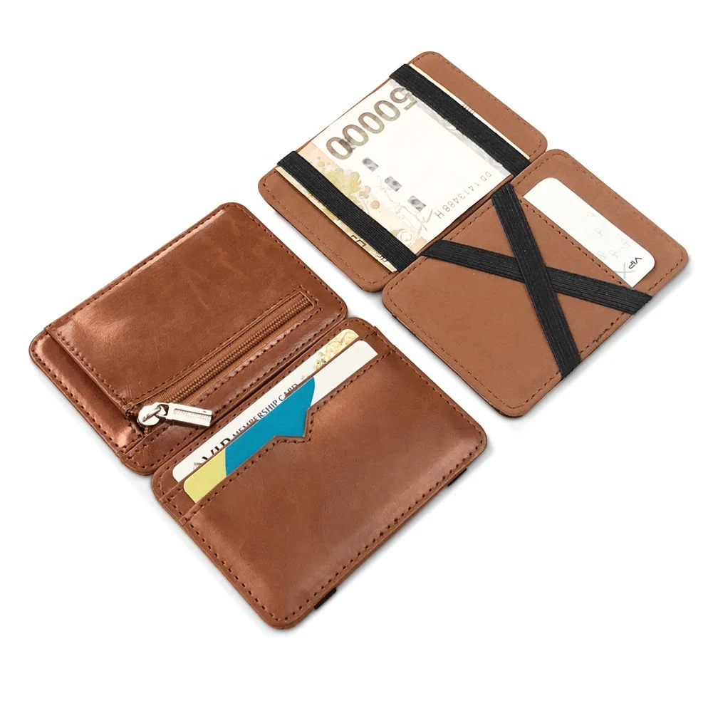 Popular Trend PU Leather Magic Bifold Wallet Slim Multi-function Card Holder Men Coin Purse Magic Wallet
